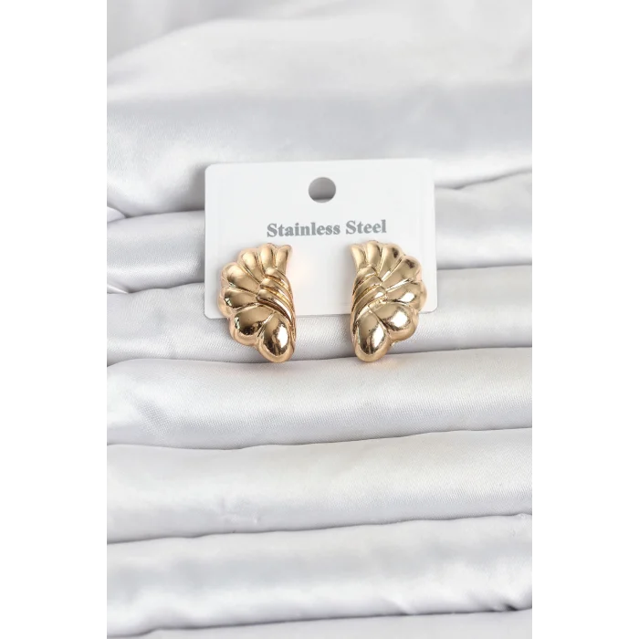 Mey İthalat® 316L Çelik Gold Renk Vintage Model Kadın Küpe