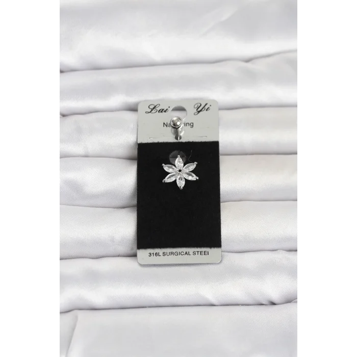 Mey İthalat® 316L Cerrahi Çelik Lotus Model Göbek Piercing