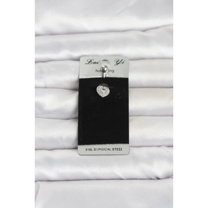 Mey İthalat® 316L Cerrahi Çelik Minimal Kalp Model Göbek Piercing