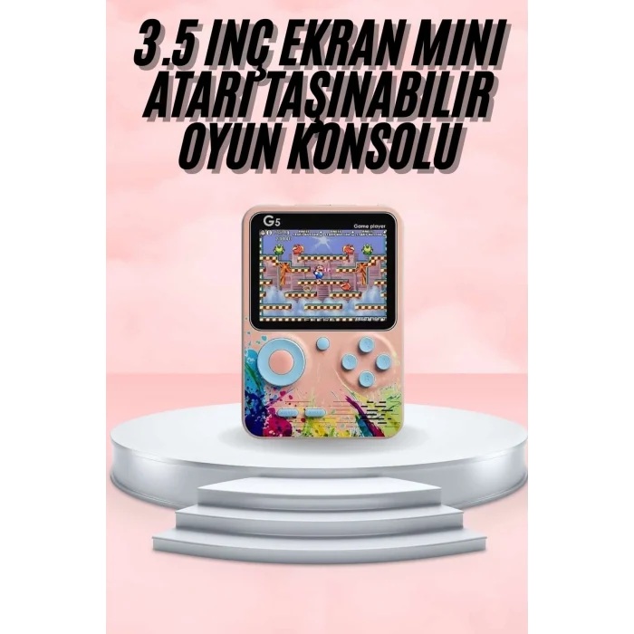 Mey İthalat® 3.5 İnç Klasik Retro LCD Ekran 500 Oyunlu Oyun Konsolu Taşınabilir