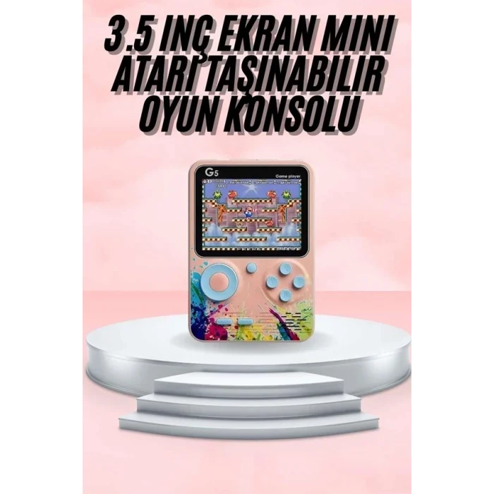 Mey İthalat® 3.5 İnç Klasik Retro LCD Ekran 500 Oyunlu Oyun Konsolu Taşınabilir
