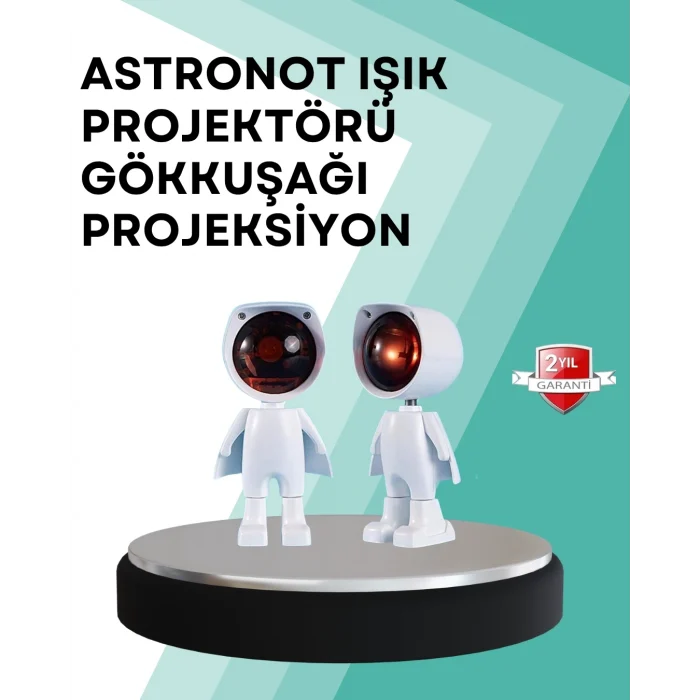 Mey İthalat® 360° Ayarlanabilir Başlıklı Astronot Gece Lambası