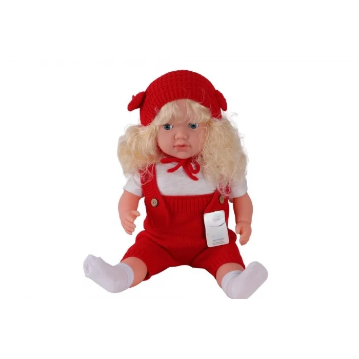 Mey İthalat® 5214 60 CM TRİKOLU TULUMLU SAÇLI BÜYÜK BEBEK