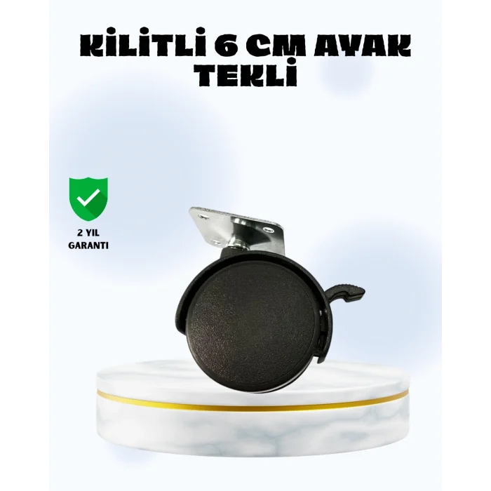 Mey İthalat® 6 cm Kilitli Tekerlek Ayak Tek Adet