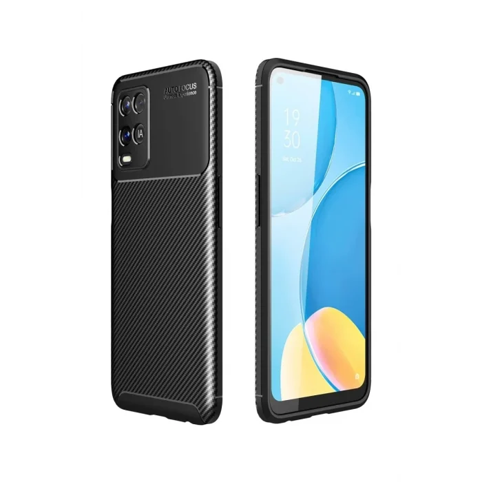 Mey İthalat®   A54 4G Kılıf Auto Focus Karbon Kapak - Siyah