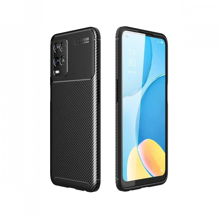 Mey İthalat®   A54 4G Kılıf Auto Focus Karbon Kapak - Siyah