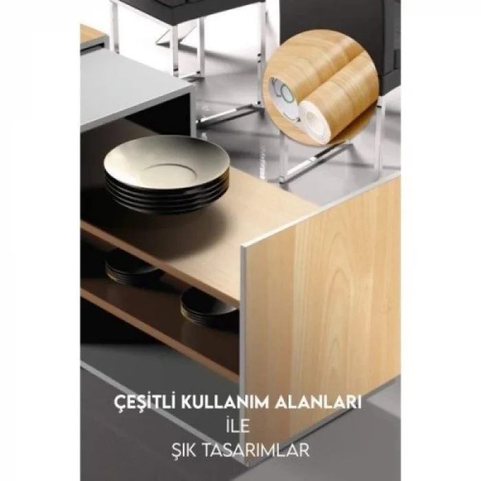 Mey İthalat® Ahşap Görünümlü Kendinden Yapışkanlı Kaplama Folyosu 5 Metre
