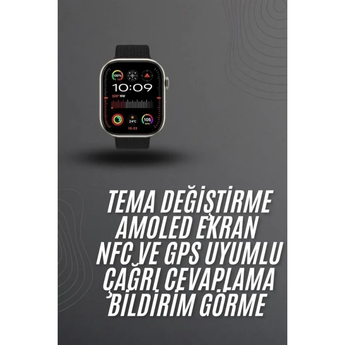 Mey İthalat® Akıllı saat 2.02 inch Nabız Ölçer Arama Konuşma Müzik Dinleme