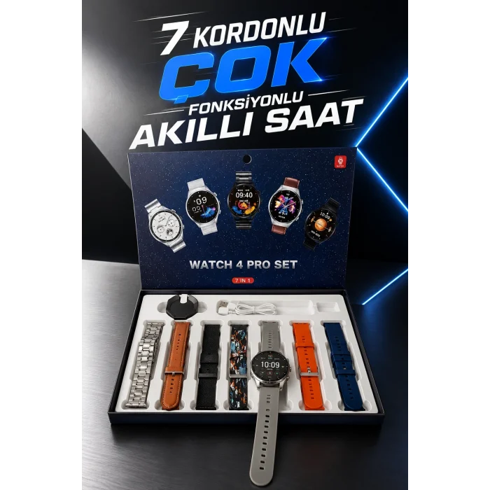 Mey İthalat® Akıllı Saat 7 Kordonlu Yeni Nesil Arama Cevaplayan Çok Fonksiyonlu