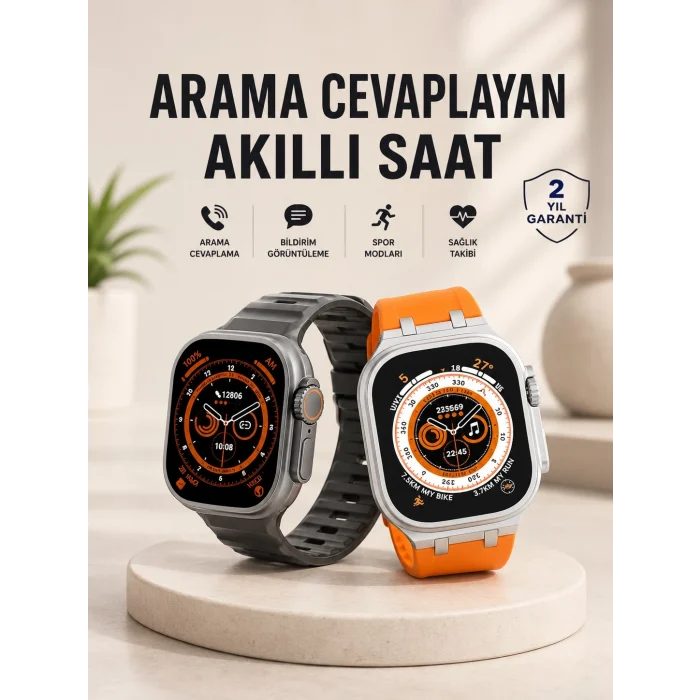 Mey İthalat® Akıllı Saat GPS, Sağlık Ve Uyku Takibi Arama Cevaplayan Bluetooth Bağlantılı