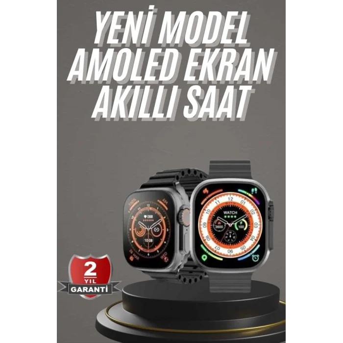 Mey İthalat® Akıllı Saat Kordon Hediyeli Güçlü Batarya Kapasiteli Titreşimli Bildirim Görme Unisex