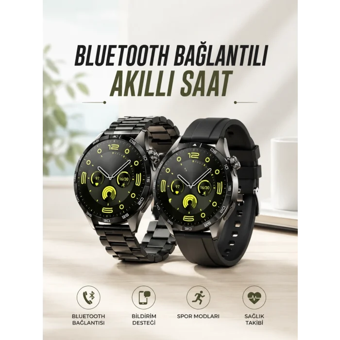 Mey İthalat® Akıllı Saat Sesli Görüşme, NFC Uyumlu, Bildirim Görme ve Uyku ve Sağlık Takibi