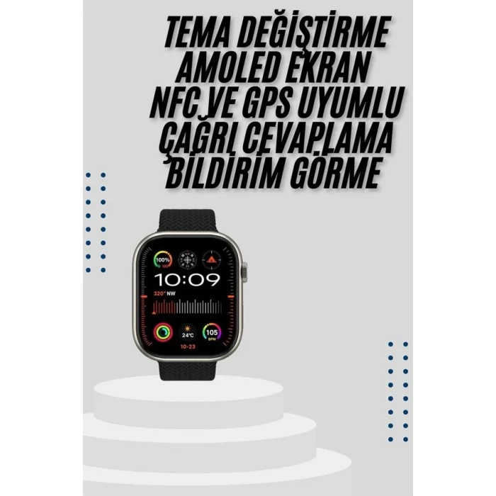 Mey İthalat® Akıllı Saat Uyku ve Sağlık Takibi GPS Uyumlu Tema Değiştirme