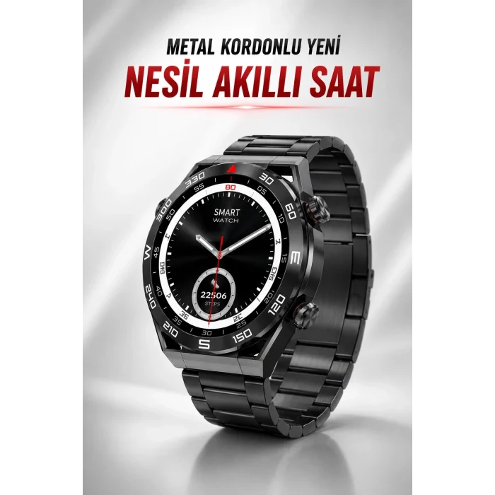 Mey İthalat® Akıllı Saat Yeni Nesil Bluetooth Bağlantılı Uyku ve Sağlık Takibi NFC ve GPS
