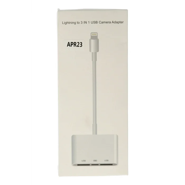 Mey İthalat®  APR23 Iphone Otg 3in1 - Beyaz
