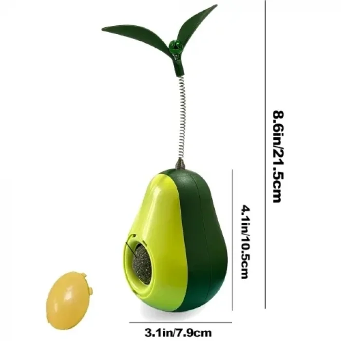 Mey İthalat® Avokado Şeklinde Kedi Naneli ve Mama Hazneli Kedi Oyuncağı