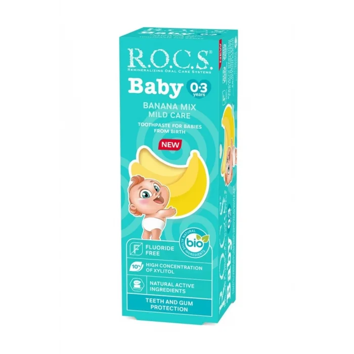 Mey İthalat® Bebek Diş Macunu Muz Püresi Tadında 0-3 Yaş 45 Gr