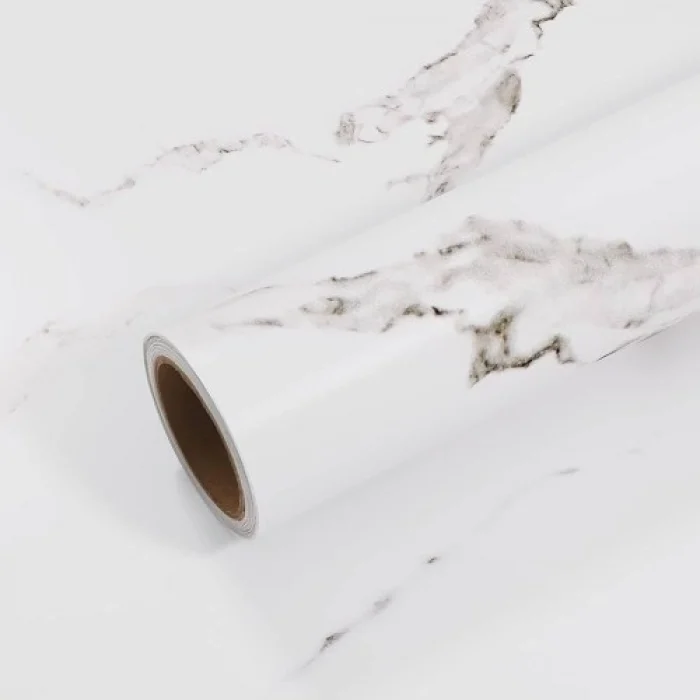 Mey İthalat® Beyaz Mermer Desenli Yapışkanlı Folyo Kaplama Kağıdı