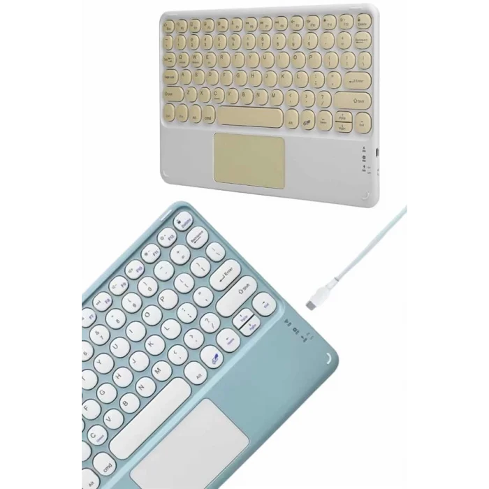 Mey İthalat® Bluetooth Touchpad Klavye Ultra İnce Taşınabilir Q Klavye