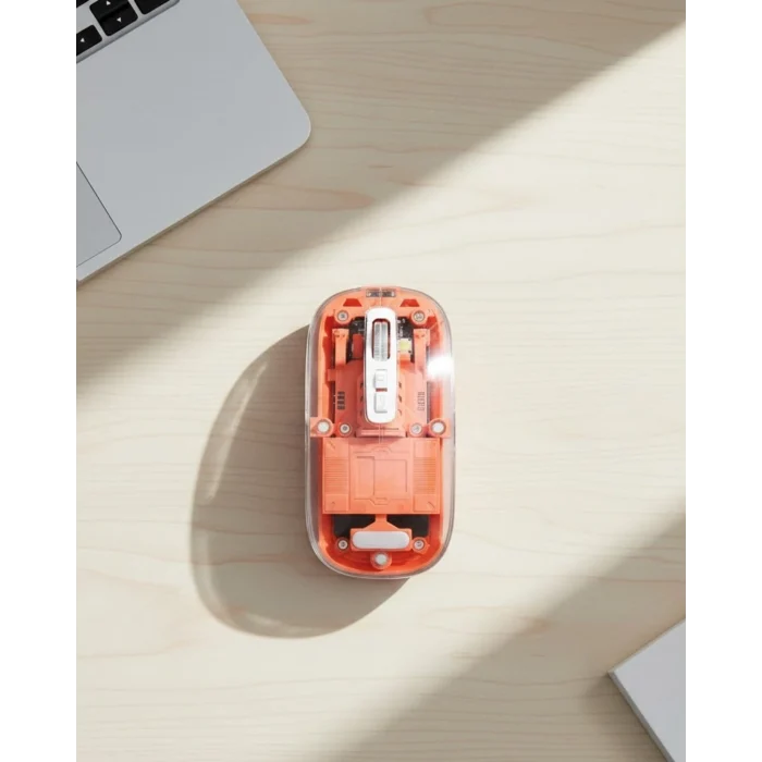 Mey İthalat® Bluetooth ve USB Destekli Kablosuz Şeffaf Mouse Sessiz Kullanım