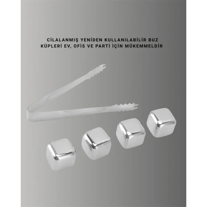 Mey İthalat® Çevre Dostu Metal Buz Küpü ve Kullanışlı Klips Seti Yeni Nesil