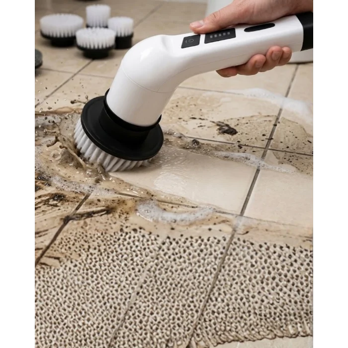 Mey İthalat® Çok Amaçlı Temizlik Fırçası Şarjlı Kablosuz ve Güçlü Performans
