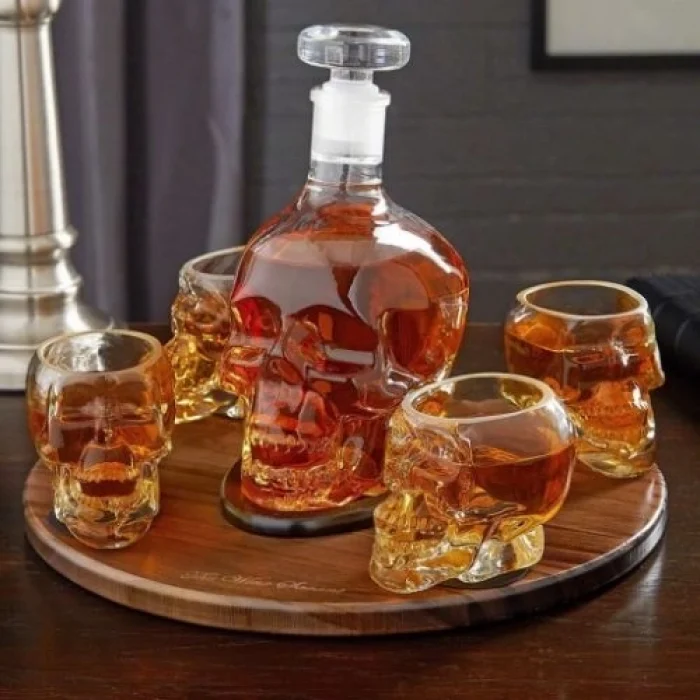 Mey İthalat® Crystal Head Kuru Kafa Cam Şişe