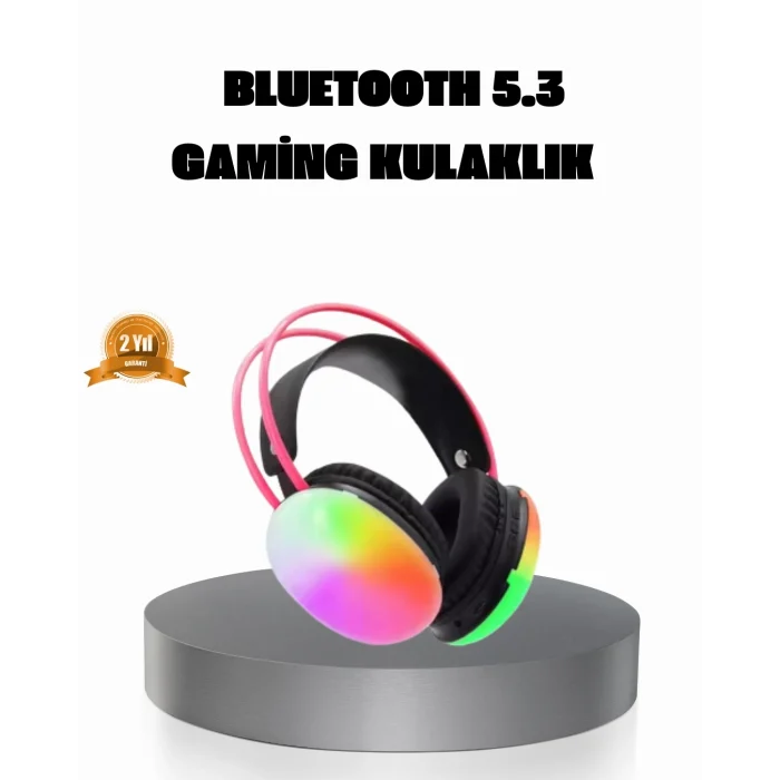 Mey İthalat® Ergonomik RGB Bluetooth Kulaklık 3D Ses