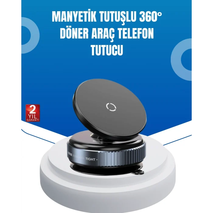 Mey İthalat® Evrensel Manyetik Araç Telefon Tutucu 360° Döner Başlık