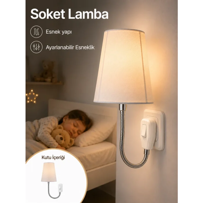 Mey İthalat® Gece Aydınlatması Soket Lamba Prize Takılma Özellikli