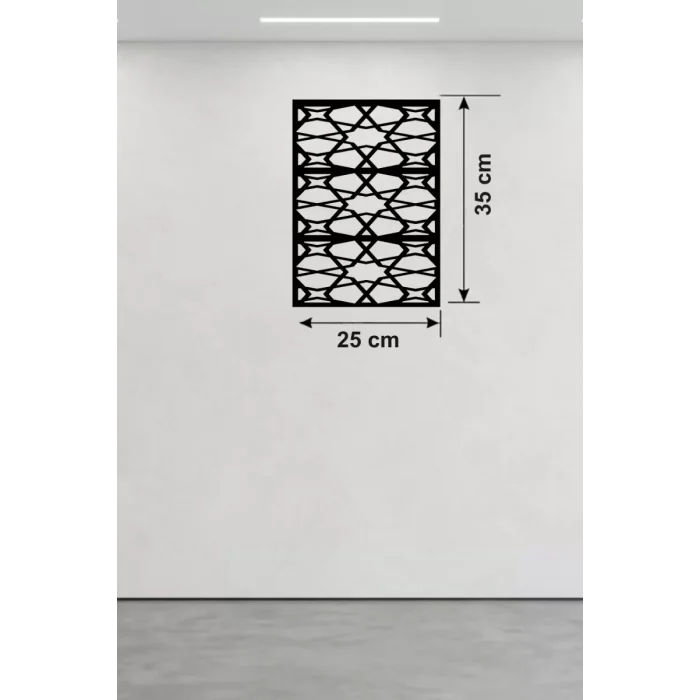 Mey İthalat® Geometrik Soyut Tasarım Ahşap Duvar Tablosu - 25x35 cm Lazer Kesim Modern Pano