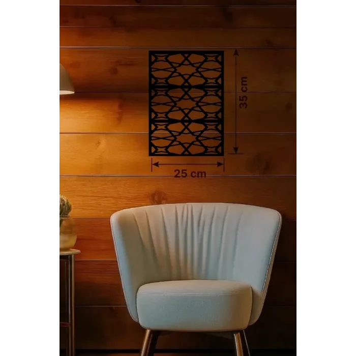 Mey İthalat® Geometrik Soyut Tasarım Ahşap Duvar Tablosu - 25x35 cm Lazer Kesim Modern Pano