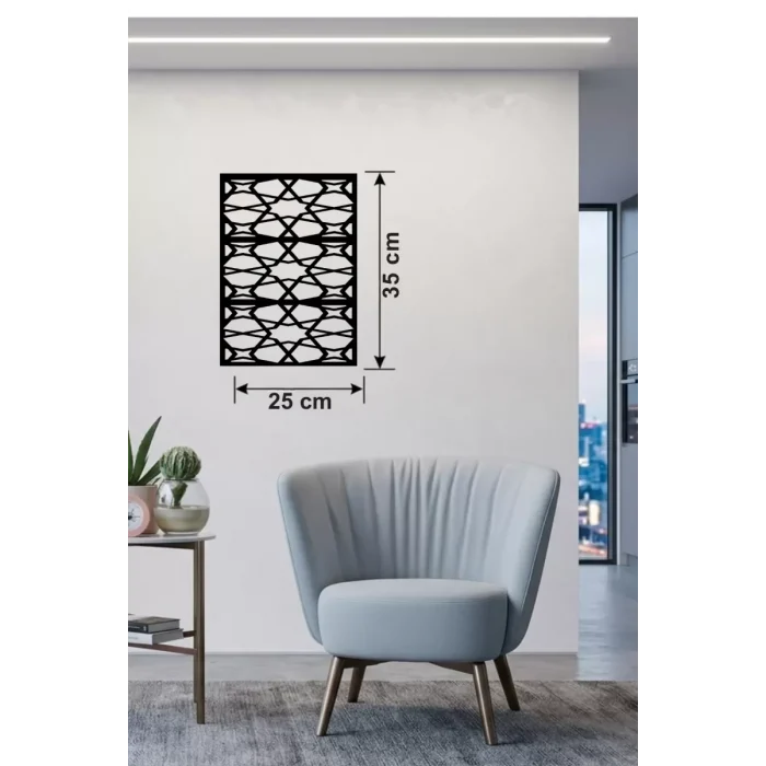 Mey İthalat® Geometrik Soyut Tasarım Ahşap Duvar Tablosu - 25x35 cm Lazer Kesim Modern Pano