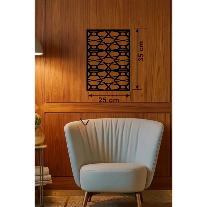 Mey İthalat® Geometrik Soyut Tasarım Ahşap Duvar Tablosu - 25x35 cm Lazer Kesim Modern Pano