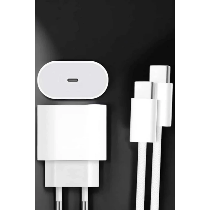 Mey İthalat® Güç Adaptörü ve Kablosu Şarj Aleti 15/15 Pro Max Uyumlu Hızlı Şarj