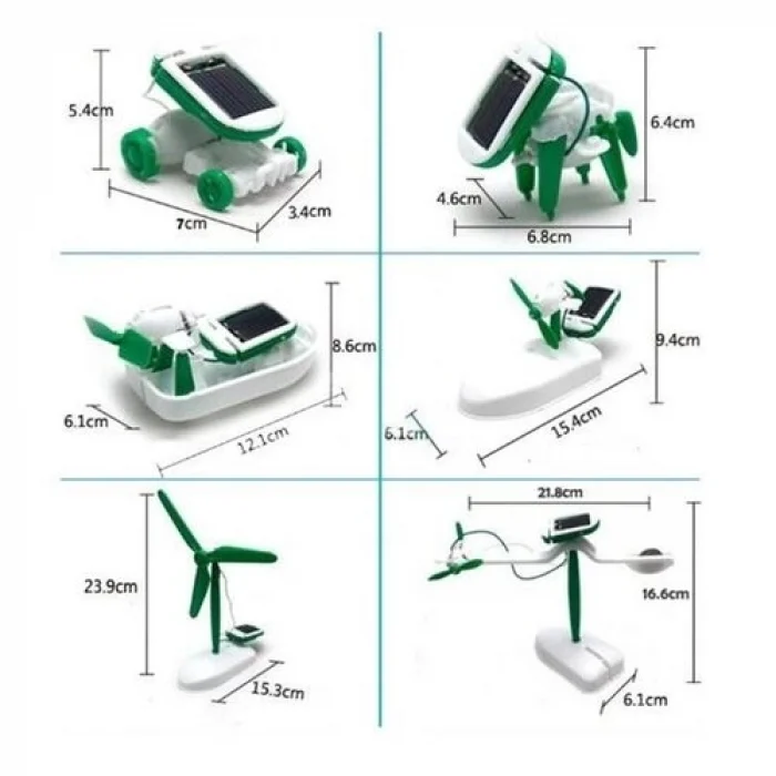 Mey İthalat® Güneş Enerjili Robot Oluşturma Seti Solar Kit (6 in 1)