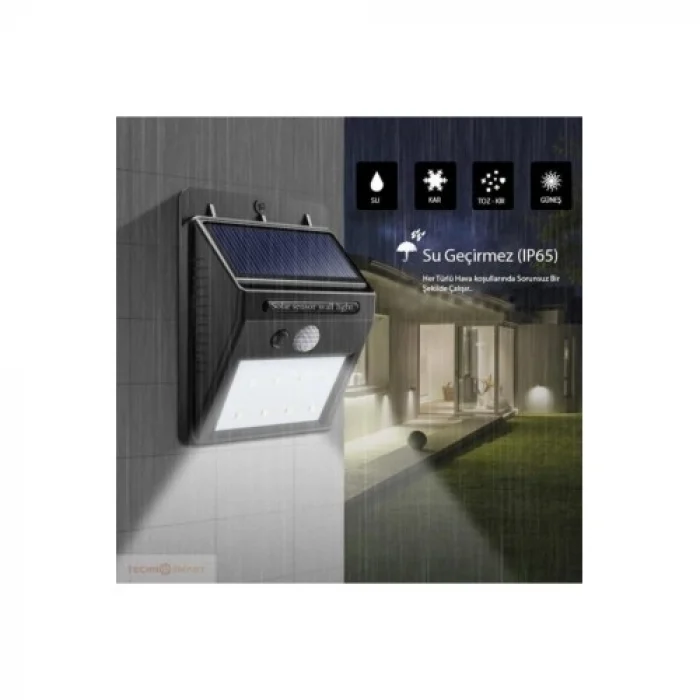 Mey İthalat® Hareket Sensörlü Solar Dış Mekan Lambası