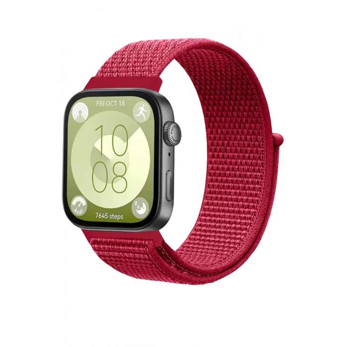 Mey İthalat®  Huawei Fit 4 Hasırlı Cırtcırtlı Kordon - Kırmızı