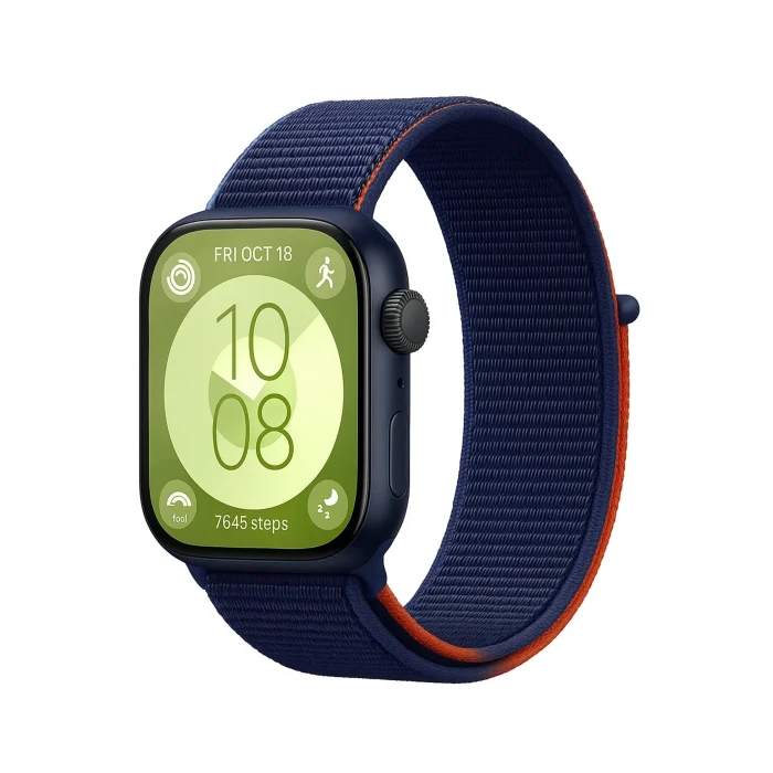 Mey İthalat®  Huawei Fit 4 Hasırlı Cırtcırtlı Kordon - Lacivert-Turuncu