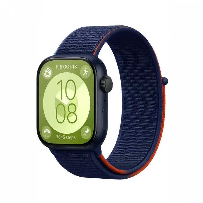 Mey İthalat®  Huawei Fit 4 Hasırlı Cırtcırtlı Kordon - Lacivert-Turuncu