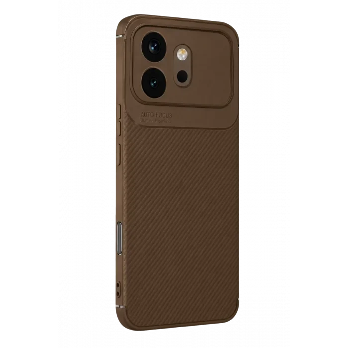 Mey İthalat®  Huawei Honor 600 Auto Focus Karbon Kapak - Kahverengi