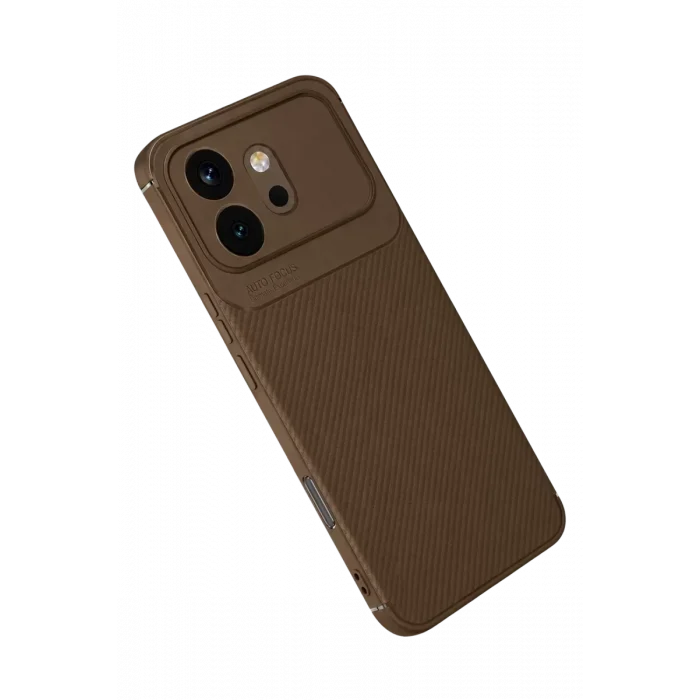 Mey İthalat®  Huawei Honor 600 Auto Focus Karbon Kapak - Kahverengi