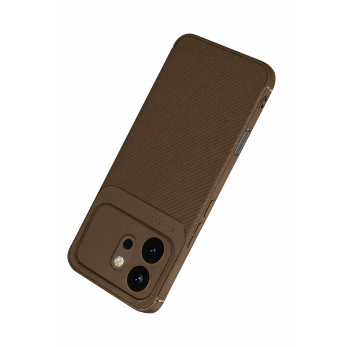 Mey İthalat®  Huawei Honor 600 Auto Focus Karbon Kapak - Kahverengi