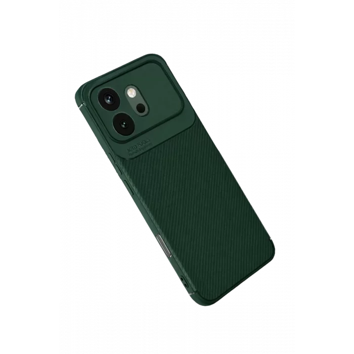 Mey İthalat®  Huawei Honor 600 Auto Focus Karbon Kapak - Koyu Yeşil
