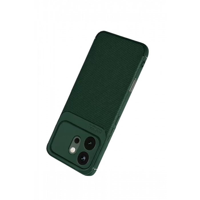 Mey İthalat®  Huawei Honor 600 Auto Focus Karbon Kapak - Koyu Yeşil