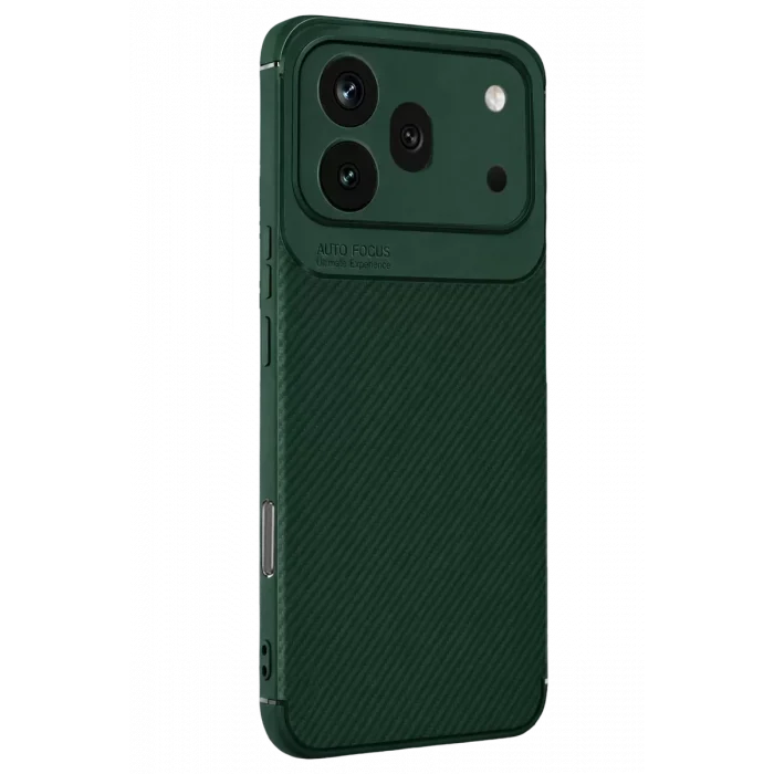 Mey İthalat®  Huawei Honor 600 Pro Auto Focus Karbon Kapak - Koyu Yeşil