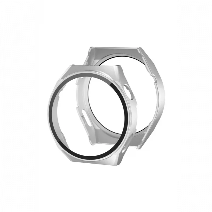 Mey İthalat®  Huawei Watch GT2 46mm Dota Camlı Kasa Ekran Koruyucu - Gümüş