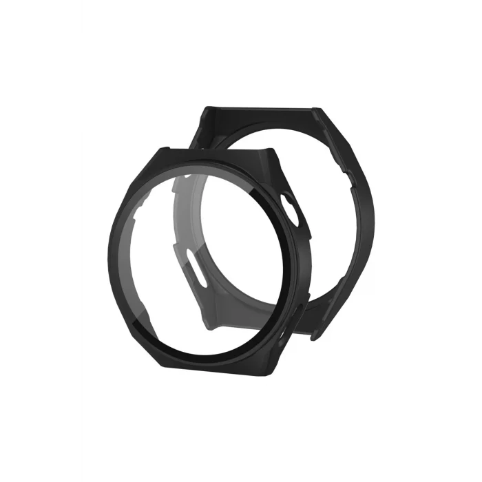 Mey İthalat®  Huawei Watch GT3 Pro 46mm Dota Camlı Kasa Ekran Koruyucu - Siyah