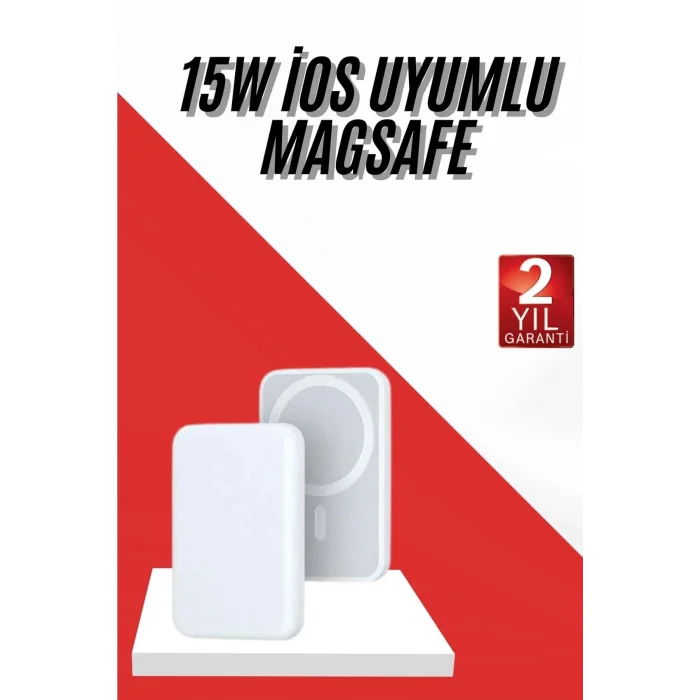 Mey İthalat® İOS Uyumlu Magsafe Kablosuz 15w Şarj Powerbank Magesafe