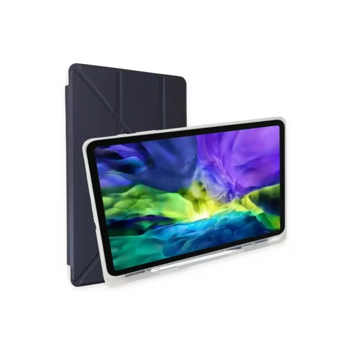 Mey İthalat®   iPad 10.2 (8.nesil) Kılıf Kalemlikli Mars Tablet Kılıfı - Lacivert
